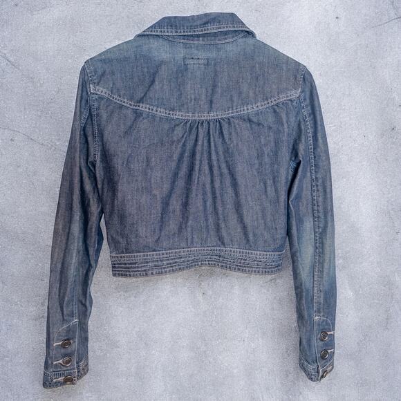 Vintage Y2K Calvin Klein Jeans Shrunken Cropped Denim Jacket Medium - Picture 4 of 11